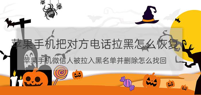 苹果手机把对方电话拉黑怎么恢复 苹果手机微信人被拉入黑名单并删除怎么找回？